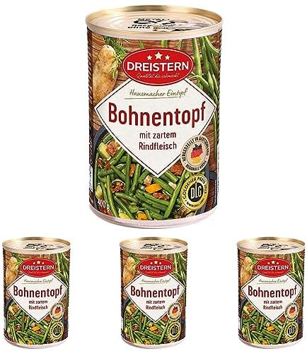 Dreistern Grüne Bohneneintopf, 400 g (Packung mit 4)