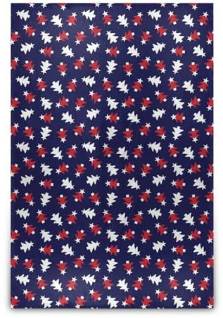FRODOTGV Gemütliche Sofa-Überwurfdecke für Erwachsene und Kinder, Mikrofaser, Herbstdecke für Autobett, 152,4 x 228,6 cm, Rot / Marineblau