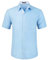 HISDERN Men's Short Sleeve Blue Shirt Regular Fit Formal Casual Button Down Business Shirt with Chest Pocket,L
