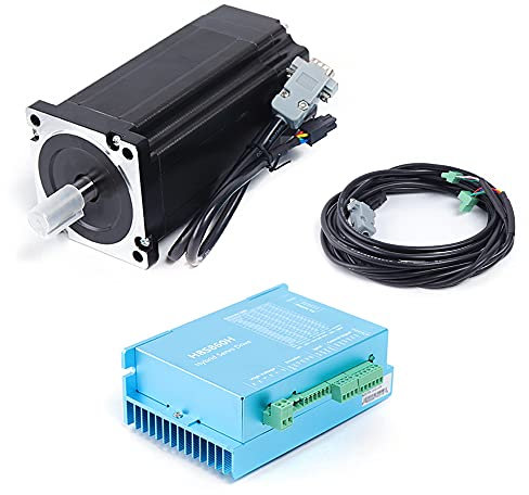 Schrittmotor Closed-Loop Loop Schrittmotor Stepper Driver Kit, 12Nm DSP Schrittmotor Closed Loop Stepper Motor Nema34 Motor Drive Set HBS860H