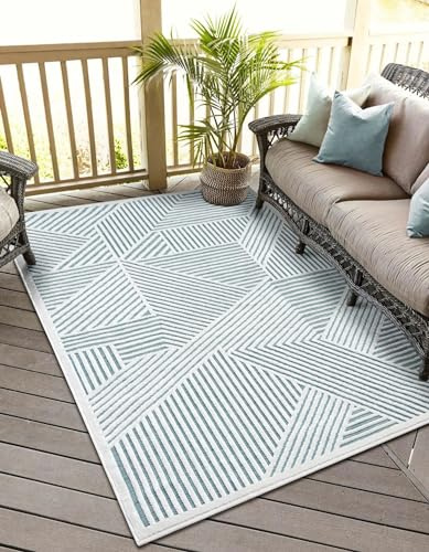 MY-RUG Outdoor Teppich wetterfest 240 x 320 cm, UV beständig & robust für Garten Terrasse, Balkon Küche & Wohnzimmer, kurzflor waschbarer Wohnzimmerteppich, Audrey II