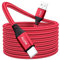 Câble USB C 6 m - Extra long - En nylon - Pour manette PS5 - Câble de charge USB de type C - Pour Huawei P30 Mate30, Sony XperiaSamsung Galaxy S22/S21/S20, Note 10 9 8, PS5, LG V30 V20 G6 G5 - Rouge