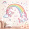 decalmile Rainbow Unicorn Wall Decals Rainbow Butterflies Clouds Unicorn Wall Stickers Nursery Girls Kids Bedroom Daycare Wall Decor