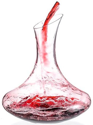 Large Fancy Wine Decanter, 1900ml/64oz Elegant Red Wine Carafe Decanter, Hand Blown Lead-Free Crystal Glass Wine Carafe for White and Red wine, Wine Accessories,Gifts
