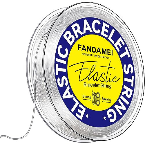 FANDAMEI 0.8mm x 30m Gummiband Für Armbänder, Elastisches Band Für Armbänder, Schnur Für Armbänder, Transparente Armband Schnur für DIY Handwerk Schmuckherstellung