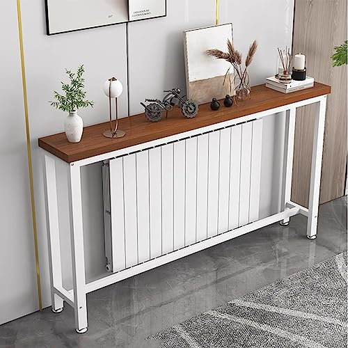 Behind Couch Table Console Sofa Table Console Table Contemporary Narrow Console Table, Entryway Table with Storage Shelves, Adjustable Feet, Industrial End Table, Hallway Tables