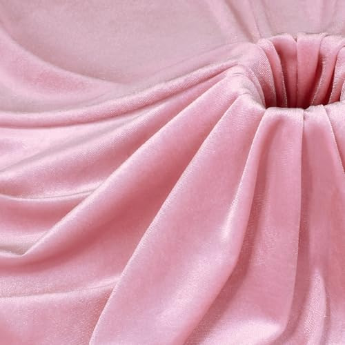 P Pothuiny Tissu en velours rose par The Yard, 0,9 m x 152,4 cm de large | Tissu en velours extensible de luxe et doux pour couture, vêtements, tissus d'ameublement – 90 % polyester, 10 % élasthanne