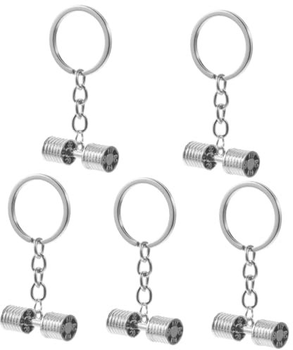 Warmhm 5St Fitness-Hantel-Schlüsselanhänger schlüsselanhänger turnen gym platzsparend Taschen--Dekore Kurzhantel Zinklegierung Silver