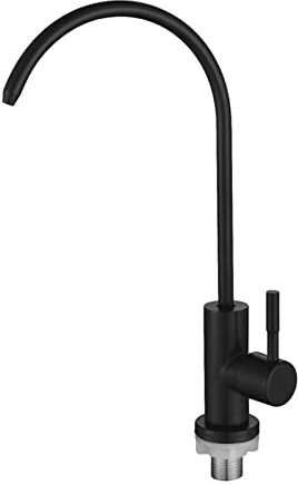 DDKYHU Küchenarmaturen mit Wasserfilter, Wasserhahn, schwarzer einzelner Kaltwasserhahn für die Küchenspüle, Schwarz B (Schwarz B)