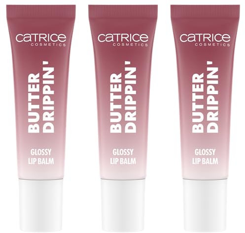 Catrice Butter Drippin' Glossy Lip Balm, Nr. 030, Violett, feuchtigkeitsspendend, pflegend, glänzend, vegan, ohne Parabene, ohne Mikroplastikpartikel, Nanopartikel frei, 3er Pack (3x10ml)