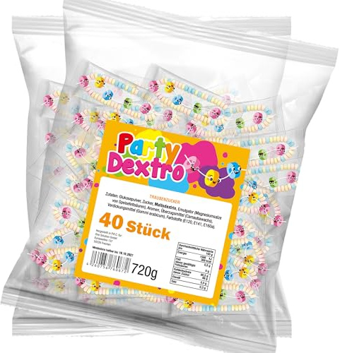 Wurfmaterial für Karneval - Traubenzucker Ketten - 80 Stück einzeln verpackt - Karneval und Fasching - 1,45kg