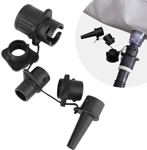 FLOWERUN SUP Pumpe Adapter für Kajak und Schlauchboot, Aufblasventil Adapter für Standard Luftpumpen, Kompatibel mit Hochdruck-Inflator, Einfach zu Verbinden und Verwenden (Schwarz)