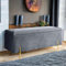 Harveys Living Ottoman Storage Box - Engineered Wood Luxurious Plain Plush Velvet Ottoman Storage Bench - (Grey, Plain)