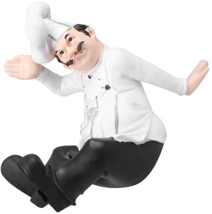 HAMPPLIES Küchenkoch-Ornament Aus Harz Mini-koch-skulptur Im Europäischen Stil Statue Zum Schmücken Für Bar Restaurant Und Zuhause Ground Chef