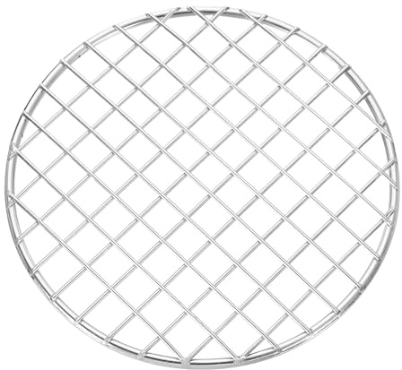 sourcing map Grille de cuisson ronde, diamètre 15 cm, grille de barbecue en acier inoxydable, grille de barbecue à fil croisé pour la cuisine, la pâtisserie, les grilles de friteuse à air, argent