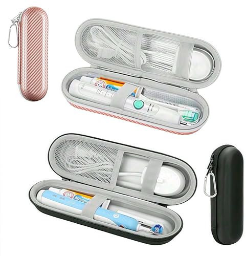 Satiskid 2 pezzi di custodia per spazzolino elettrico Oral B/Oral-B Pro/Philips Sonicare/Braun Oral B, custodia da viaggio portatile rigida, multicolore, Modernità