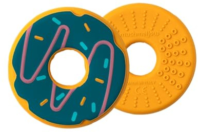 Muchmellow – Beißring aus Silikon für Neugeborene, Made in Italy, Doppel-Textur zur Zahnungshilfe, Fernbedienung-Design, plastik- & BPA-frei, spülmaschinenfest (Donut)