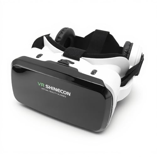 YUEHISY VR -Headset mit Blauem Lichtblockierungsobjektiv, Verstellbarer Pupillenentfernung, Virtual -Reality -Brille für Spiele, Filme, 5,5 Bis 7,2 Zoll Telefon Kompatibel