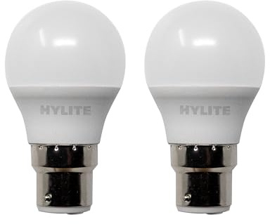 HYLITE 4.9W G45 Low Energy LED Bulb 2 Pack - 450 Lumen Warm White 3000K Small Round Light - 40W Equivalent B22 Bayonet Cap - Energy Saving, Instant Full Brightness, No Flicker, Long Life