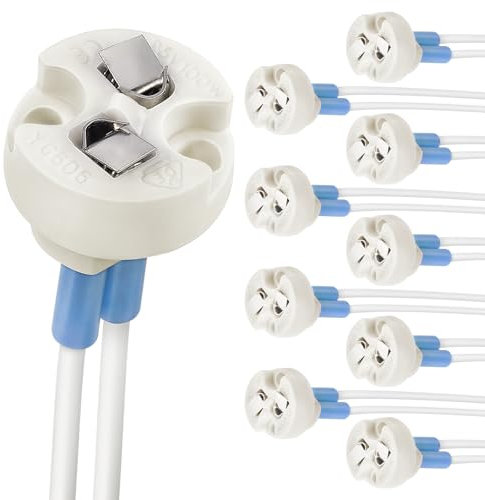 DiCUNO MR16 MR11 Portalampada, Base Bi-Pin, G4, G6.35, GY6.35, GX5.3, GZ4, Presa connettore Filo per portalampada Lampada alogena a LED (10pz)