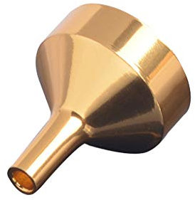 BUIDI Mini embudo líquido contenedor de aceite herramientas de llenado de perfume botella difusora contenedor de olla de vino embudo de malla Metal dorado