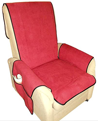 Holzdrehteile Sesselschoner Sesselauflage Sesselbezug Schoner Überwurf Auflage Lederoptik rot