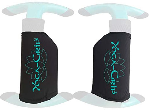 Yoga-Grip Rutschfeste Bezüge für verschwitzte Hände (2 Stück, Polyester, Grau, Handschutz, EXERCISE_BLOCK, Handwaschbar, USA-Hergestellt)