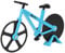 Asdirne Pizzaschneider, Fahrrad-Pizzaschneider, Rad mit Antihaftbeschichtung, Edelstahl, super scharfe Klingen, Neuheit Geschenk, 19 cm, Blau