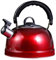 Alipis Bouilloire à Thé sur La Cuisinière Bouilloire à Thé Sifflante Théière en Acier Inoxydable avec Poignée Bouilloire à Domestique 3. 17 Pintes/ 3L Rouge