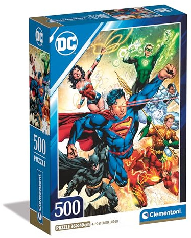 Clementoni DC Comics Puzzle 500 Teile Erwachsene - DC Puzzle Erwachsene in 49 x 36 cm - Puzzle Erwachsene anspruchsvoll von Clementoni 35531