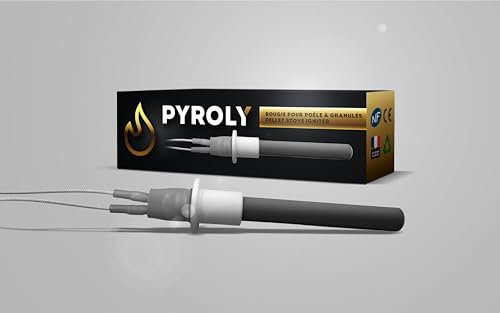 PYROLY Bougie céramique d'allumage pour poêle à granulé compatible MCZ/CADEL (96/76mm - Ø11,55mm - 300 W - bride) Qualité supérieure avec connecteurs