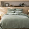 MATT & ROSE Housse de Couette Unie Double Gaze DE Coton 260x240cm | 100% Coton de qualité supérieure | Oeko-TEX | Housse de Couette 260x240cm | Lichen