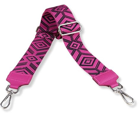 Blade Tracolla regolabile per borsa Cinturino intercambiabile donna Cinghia larga 5 cm con fibbie argentate Tracolla per borsetta o zaino Fucsia-4