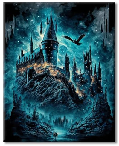 A98K Malen Nach Zahlen Erwachsene, Paint By Numbers Knitterfreie Leinwand Bilder Schloss, Diy Gemälde Kit mit Pinsel und Acrylfarbe Als Geschenk Leinwand Groß für Wanddeko 40x50cm