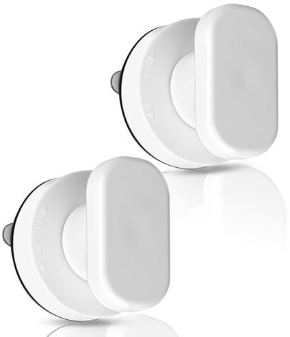 Xiciki Lot de 2 Poignée de Porte à Ventouse, Poignée Ventouse Baie Vitrée Poignées avec Forte Ventouse, Poignee de Porte Ventouse pour Verre de Salle de Bain Armoire Tiroir, Blanc