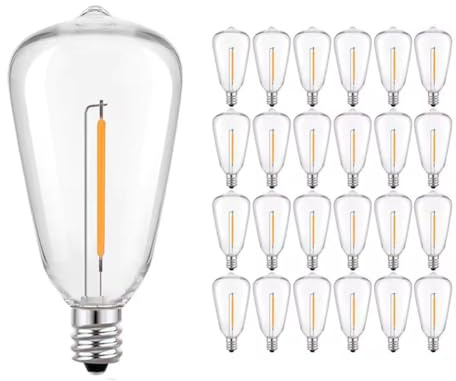 ST38 Low Voltage Light Bulb,DC 3V 12V 24V LED E12 Solar Replacement Bulbs for Off-Grid Solar Battery Systems RVs Marine Lighting