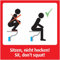 immi 4x Sitzen, Nicht hocken! Sit, don't squat! Aufkleber, quadr. 9,8 cm.