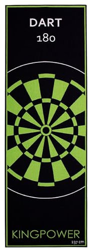 Kingpower Dart Teppich Target Oche Matte Steeldart Dartpfeile Dartboard Zubehör Dartteppich Darts Abwurflinie Schutz Gummi Boden Dartscheibe Grün 237 x 80 cm