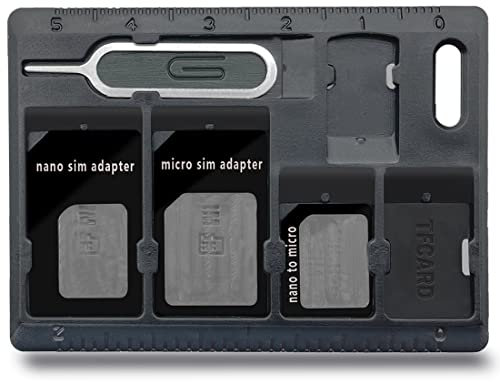 Tarjetero para Tarjetas SIM con abridor de bandejas, Juego de Herramientas de Almacenamiento para Tarjetas de Memoria Micro Nano Micro-SD estándar, con 3 adaptadores de Tarjeta y 1 Clavija de
