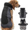 Idepet Hundemantel warme Jacke, wasserdichter Haustiermantel Schneeanzug, reflektierende Winddichte Hundekleidung für kleine mittelgroße Hunde rot schwarz