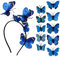 MEJOSER Serre-tête Papillon Bandeau Cheveux Mariage Decoration Accessoire de Déguisement (Bleu)