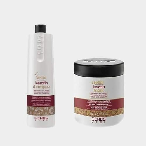 Echosline Kit Trattamento Capelli - Shampoo 1000 ml + Maschera 1000 ml - Nutre e ripara i capelli