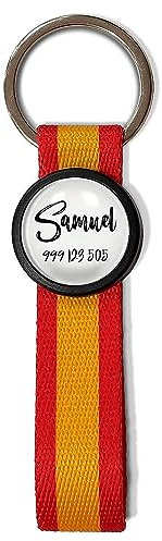 Llavero España Personalizado con Foto, Imagen o Nombre. Llavero Textil con Bandera. Regalo Personalizado. España. ESPAÑA