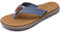 KuaiLu Flip Flops Damen Weich Leder Stoff Zehentrenner Frauen Bade Sandalen Bequeme Breite Füße Badelatschen Yoga Gummi Fußbett Sommer Strand Zehensandalen rutschfest Drinnen Draußen Jeans 40