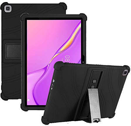 Funda para Huawei MatePad T10S/T10, Silicón Ligera Carcasa Antideslizante con Soporte para los niños para Huawei MatePad T10S/T10, Negro