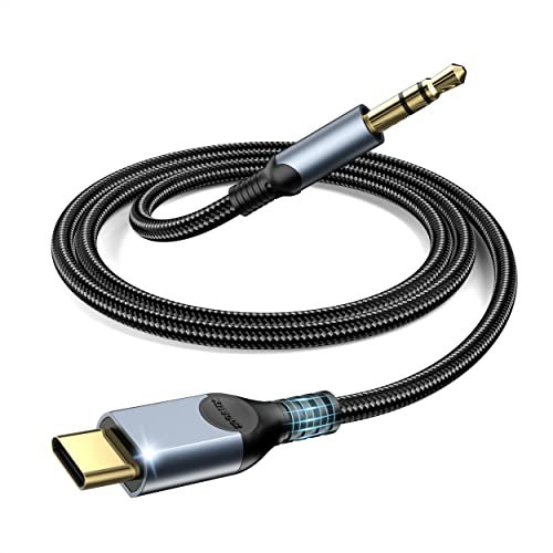 ZOOAUX Cable AUX USB C a Jack 3.5, Tipo C a 3,5 mm Macho Jack de Adaptador Coche de Estéreo Auxiliar Audio Compatible con iPhone 16/15 Pro MAX Plus, Galaxy S25/S24/Ultra, Huawei P40, Pixel, iPad Pro