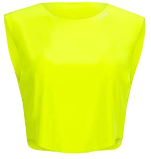 WINSHAPE Damen Functional Light Cropped Top Aet115, All-fit Style T-Shirt, Neon-gelb, M EU