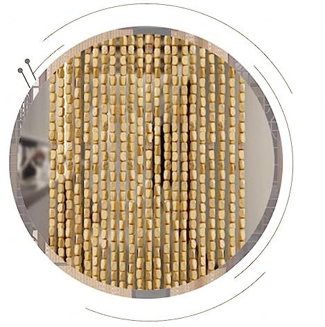 KGUDYS Rideau De Porte en Bambou Bois Perlé,Rideaux D'entrée Anti Mouches,Fait Main,Séparateurs Décoratifs pour La Maison Intérieure Et Extérieure,60/80/90/110cm Rideau en Bambou,70strands(70x140cm)