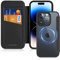DUX DUCIS Hülle für iPhone 15 Pro Max Handyhülle Kompatibel mit MagSafe, Transparente Anti-Kratzer Leder Flip Klapphülle mit RFID-Sperre Schutzhülle Case für iPhone 15 Pro Max (6,7 Zoll, Schwarz)
