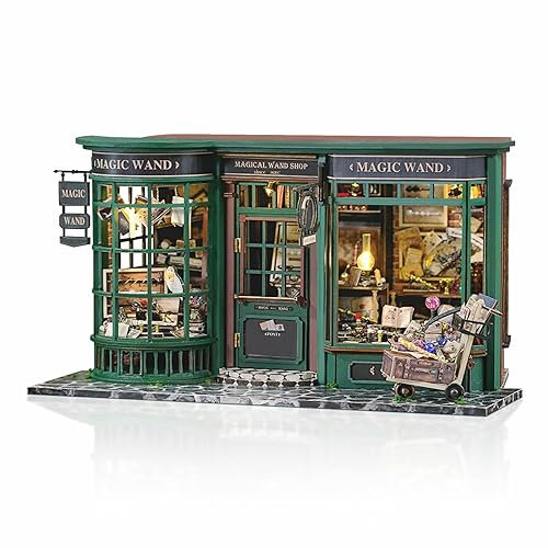 Cuteefun Miniature Maison de Poupee, Maquette en Bois a Construire, Kit Maison Poupee DIY Ainsi, Un Cadeau d'anniversaire du père Noël Halloween (Boutique Baguette Magique)